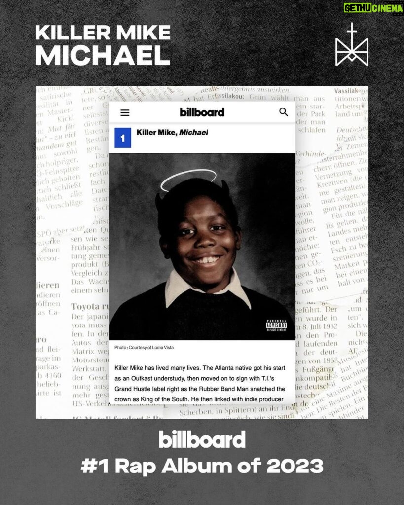 Killer Mike Instagram - MICHAEL is indeed the album i was born to make..thank you @billboard for the kind words and recognition ☦️ #MICHAEL