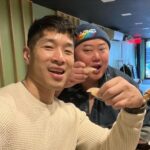 Kim Chi Instagram - Are y’all listening to 1 for the table podcast ft @jonkung and yours truly? Here we are eating omakase in the afternoon planning our podcast’s future uwu Genki Sushi