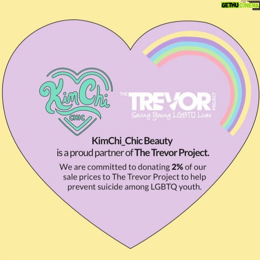 Kim Chi Instagram - Did you know, KimChi Chic Beauty is a proud partner of The Trevor Project? ❤️ I created KimChi Chic Beauty so that people no matter what gender, race, or sexuality could express themselves without fear of judgement. 🧡 I have been a long time advocate for the LGBTQ community and a huge fan of The Trevor Project, so when they accepted my pledge, I was truly overjoyed. 💛 Not only do I get to create a brand that embraces diversity and acceptance, but together, we are working to end suicide among LGBTQ youth. 💚 For those that do not know, The Trevor Project provides LGBTQ youth with anonymous 24/7 crisis intervention. 💙 So, when you make ANY purchase no matter how big or small from KimChi Chic Beauty, we will be donating 2% of our sales to aid in the fight to end LGBTQ youth suicide by providing them with 24 hours resources. 💜 To all those who have already made their purchase, I want to thank you. Thank you for giving me and my brand a chance, but even bigger than that, thank you for being an ally to the many youth who feel as though their life is not valued. Together, WE WILL show the the world what love and acceptance looks like. 💖