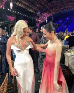 Kim Joo-ryoung Instagram - with @ladygaga 😘#sagawards @squidgamenetflix