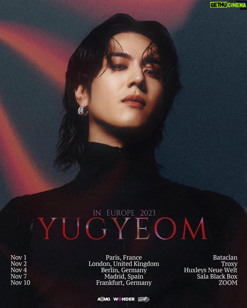 Kim Yu-gyeom Instagram - [유겸 (YUGYEOM)]☄️🐥💚 YUGYEOM IN EUROPE 2023 Europe yall ready for YUGYEOM? Nov 1st: Paris, Bataclan Nov 2nd: London, Troxy Nov 4th: Berlin, Huxleys Neue Welt Nov 7th: Madrid, Sala Black Box Nov 10th: Frankfurt, ZOOM Tix On Sale : Oct 6th 7PM(KST) at TIX.TO/YUGYEOMEUROPE2023 @yugyeom #유겸 #YUGYEOM #YUGYEOMinEurope2023 #AOMG