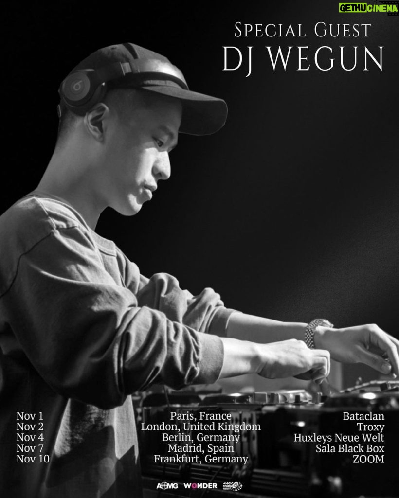 Kim Yu-gyeom Instagram - [유겸 (YUGYEOM), 쿠기(Coogie), 우원재(Woo), DJ Wegun (DJ 웨건)] YUGYEOM IN EUROPE 2023 We got Coogie, Woo and DJ Wegun as a special guest in Europe! TIX.TO/YUGYEOMEUROPE2023 (Coogie, DJ Wegun) Nov 1st: Paris, Bataclan Nov 2nd: London, Troxy (Woo, DJ Wegun) Nov 4th: Berlin, Huxleys Neue Welt Nov 7th: Madrid, Sala Black Box Nov 10th: Frankfurt, ZOOM @yugyeom #유겸 #YUGYEOM @coogie #쿠기 #Coogie @munchinthepool #우원재 #Woo @djwegun #DJWegun #DJ웨건 #YUGYEOMinEurope2023 #AOMG