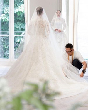 Kimberly Ann Voltemas Instagram - Beyond a dream come true. Words cannot express how incredibly thankful I am to be able to wear this exquisite dress on the most special day of my life by the House of Dior, Maria Grazia, I will always be forever grateful. I would also like to thank the atelier for the countless hours of love. I am absolutely in LOVE with this dress 🤍 @dior @mariagraziachiuri