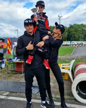 Kimi Räikkönen Instagram - First race of many!🏁 Mom and Dad are more than proud of you Ace!❤️🔥