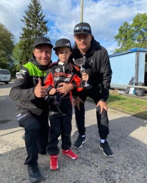 Kimi Räikkönen Instagram - First race of many!🏁 Mom and Dad are more than proud of you Ace!❤️🔥
