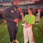 Kira Kosarin Instagram - reporting live from Las Vegas for #SuperbowlLVIII #SBOpeningNight w @nickelodeon & @cbstv 🫡🏈💚 Allegiant Stadium
