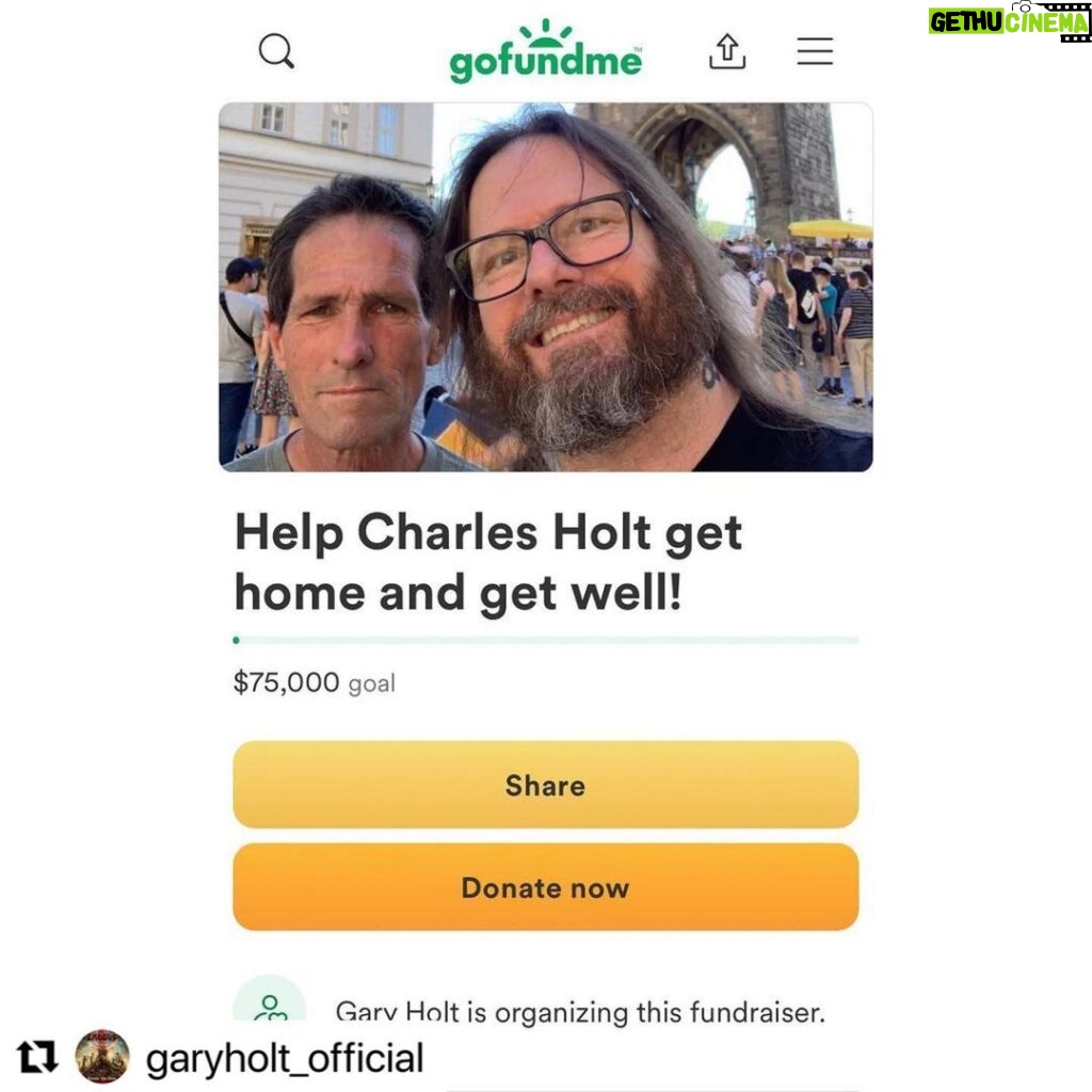 Kirk Hammett Instagram - ⚡⚡⚡ link in bio ⚡⚡⚡ #Repost @garyholt_official with @use.repost ・・・ Hey everyone, as things just keep dragging and in so many ways keep getting worse, I’ve started a gofundme to help my brother and the family with the massive expenses of this horrible situation. As many many know, he was hit behind by a taxi on May six in Rome, first day, first AFTERNOON of his solo vacation and has a broken femur. @lisaholt777 is already there, total boss that she is, but things are not easy going for her. As for my brother? He spent three days on a gurney in a hallway before the ever moved him to a room. We are still waiting for a surgery date, with no idea when. Told maybe Monday. So I am jumping on a last minute flight to Rome myself on Friday so my wife, who is there so Charles won’t be alone, will no longer be alone herself. I’ve packed my bags and I will stay until they are on their way home and then stay myself until my tour starts, I’ll head to Germany where I know so many friends. I don’t even have flights home for them yet as we still have no time frame for the surgery. I’m not rich. Unlike what the internet says( they say my singer is worth 11 mill more than me, I need a new accountant!) i am not worth a single million, or a quarter of that and keep going down from there. I am a working man, who plays guitar instead of using a hammer. Musical hammer perhaps. But I’m just a blue collar guy. And the debt being accumulated is REAL during all this, and more importantly, my brother will not be able to work for months. He works at a coffee shop. Recycles. All to save for these trips, after a harder life than you can imagine. It’s become his way of living. Solo travel to see the world. Please help, share, this has become an urgent need, I have barely slept since this happened, no one has, least of all Charles. But I’ll be happy to see him soon🤘🏻❤ Link is in the link tree in my profile. Thank you Please share!!