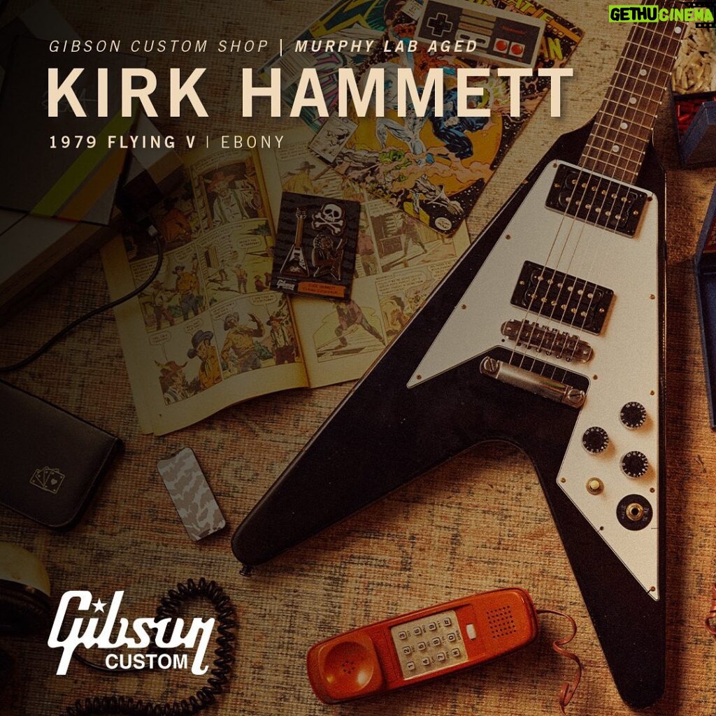 Kirk Hammett Instagram - ⚡⚡⚡ Do you know what the albums Kill ‘Em All, Ride the Lightning, Master of Puppets, ...And Justice for All, and The Black Album all have in common? 🔥🔥🔥 ALL of these albums featured my 1979 Gibson Flying V. This particular Flying V was my first Gibson, and I still play it to this day. The Gibson Custom Shop is excited to announce that they have lovingly recreated my 1979 Flying V. Go to @gibsonguitar or @gibsoncustom for the link. Only 200 of these special guitars were hand-made by the expert luthiers of the Gibson Custom Shop in Nashville, Tennessee, and artfully aged to match the original by the Murphy Lab. The included Certificate of Authenticity photo is signed by me #gibson #gibsoncustom #kirkhammett #1979flyingv
