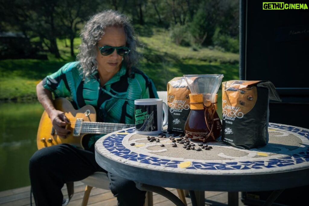 Kirk Hammett Instagram - This #fbf photo hits the spot … like a great cup of coffee ☕ ⚡🤘 #greenybluesblend photo📸by @brettmurrayphotography Coffee☕by @muddywaterscoffeecompany #weekendvibes #coffeetime #thekirkhammettcollection