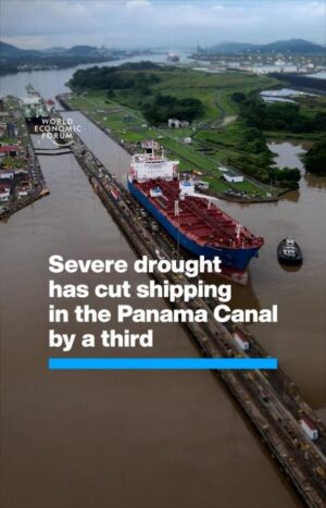 Klaus Schwab Instagram - Severe drought has cut shipping in the Panama Canal by 36%. 

Experts say climate change could radically affect global economic growth in the coming years. Learn more in the World Economic Forum's Global Risks Report by tapping on the link in our bio. #risks24