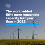 Klaus Schwab Instagram – New global renewable capacity grew by 50% last year, the fastest rate of growth in more than 20 years. 

Learn more about the importance of clean power, grids and electrification from the World Economic Forum’s Centre for Energy and Materials by tapping on the link in our bio.