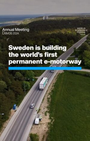 Klaus Schwab Instagram - Dynamic charging will enable cars and trucks to travel further. 

Learn more about progress on decarbonization by tapping the link in our bio.

To hear how participants at Davos are working together to build a net-zero future, follow #wef24 on our channels from 15 January.
