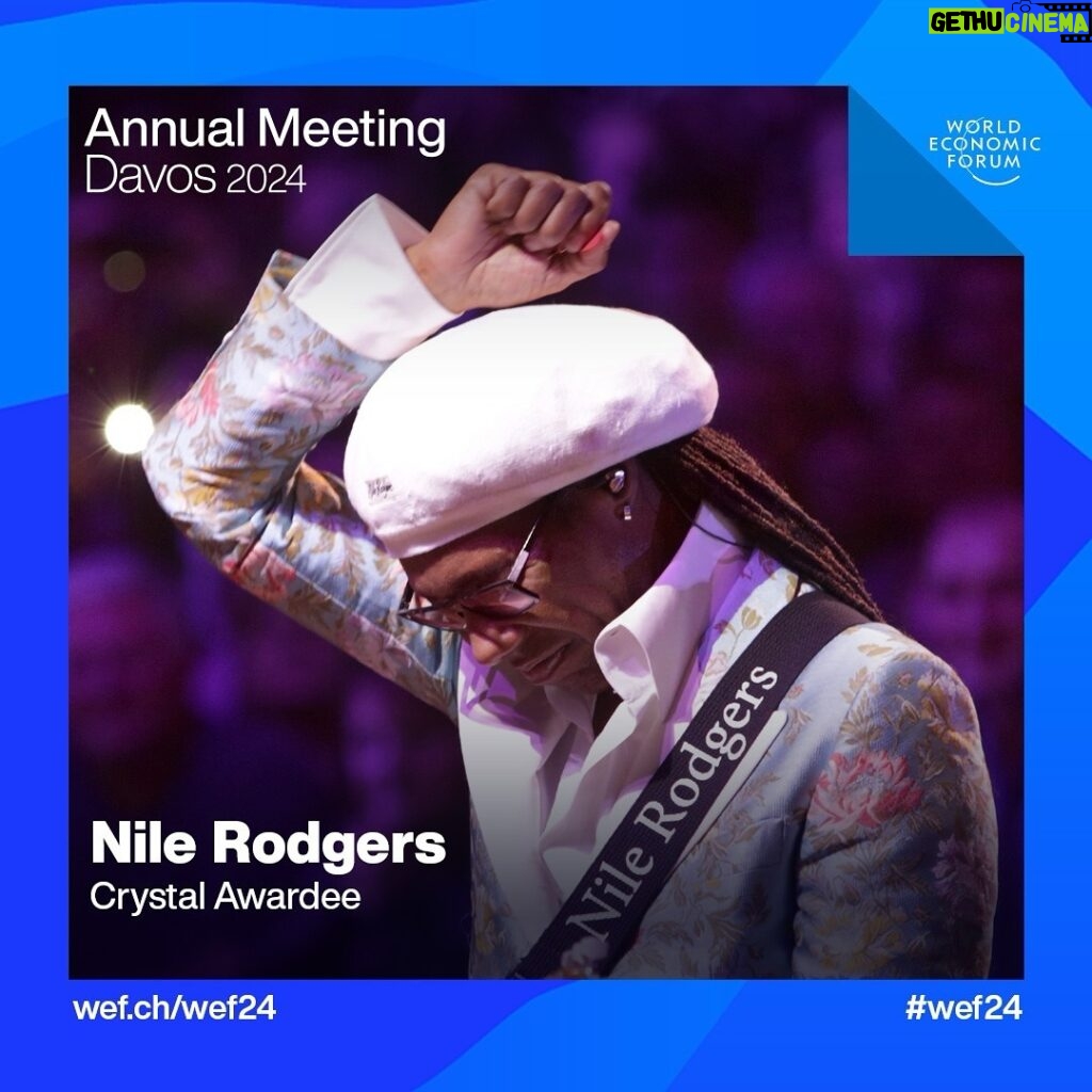 Klaus Schwab Instagram - @nilerodgers , winner of this year’s @worldeconomicforum Crystal Award, will join the Annual Meeting on 16-20 January in Davos, Switzerland. #wef24 @wearefamilyfdtn Find out more at the link in bio.
