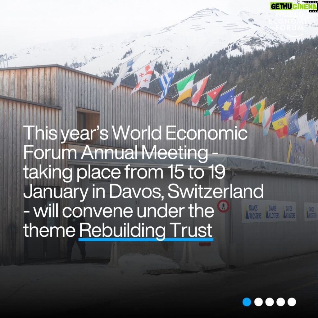 Klaus Schwab Instagram - This year’s World Economic Forum Annual Meeting takes place from 15-19 January in Davos, Switzerland. Under the theme “Rebuilding Trust“, the meeting aims to restore collective agency and reinforce the fundamental principles of transparency, consistency and accountability among leaders. Click on the bio link for more information.