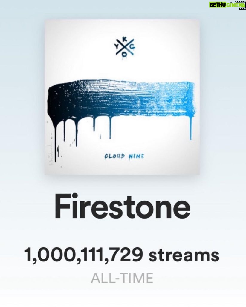 Kygo Instagram - Wow Firestone just passed 1 billion streams on Spotify!! 🤯 This one is so special to me and I’m forever grateful for all the love you’ve shown to this song…9 years later I still end every set I play with it and I still get goosebumps every time I hear you guys sing along ❤️🙌🏼 @conradofficial