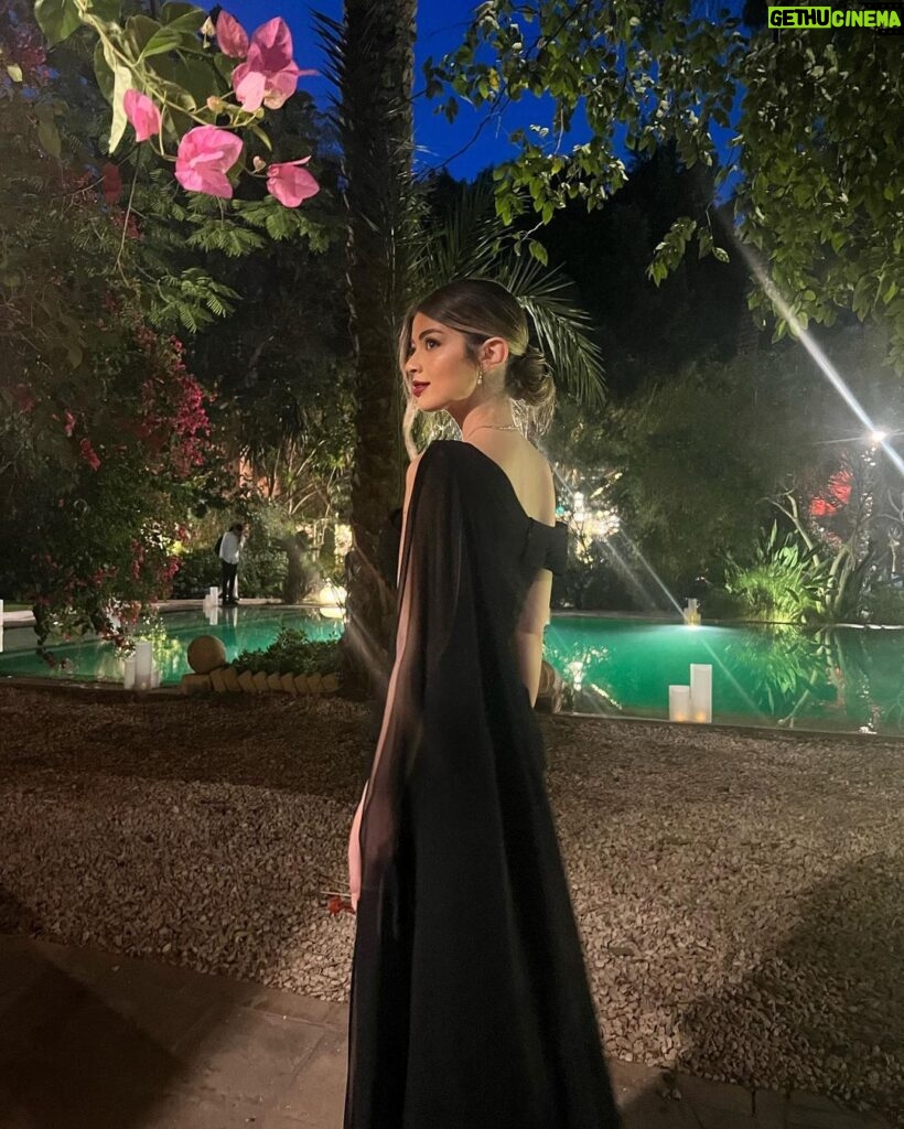 Laila Ahmed Zaher Instagram - Black always wins 🖤 Dress: @ateliermamzi Makeup: @dinaelkasheff Stylist: @mayajules Hair: @alfredandmina Jewelry: @iramjewelry_