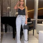 Larsa Pippen Instagram - Might be late but I still show up. Denim: @alexanderwangny top: @prettylittlething