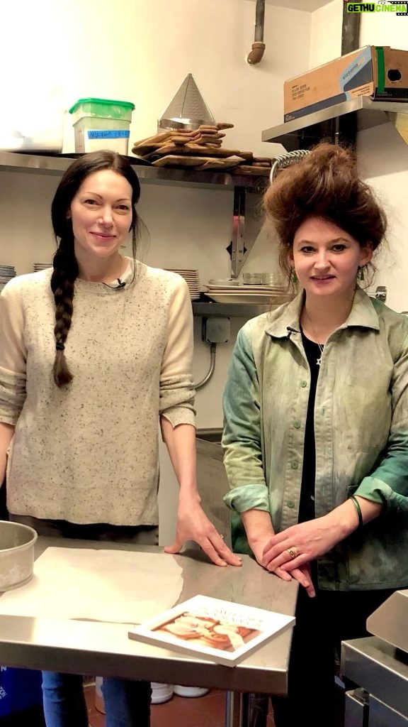Laura Prepon Instagram - This week, I’m back with @pastryschiff to show you the conclusion of the malted dark & milk chocolate torte recipe from her book, & the dessert menu at @gage.and.tollner! Yum! #GetYourPrepOn #PrepOn