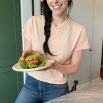 Laura Prepon Instagram - These are my plant-based Cheddar Stuffed Black Bean Quinoa Burgers, brought to you with plant-based cheese thanks to @vitaliteusa! I’m asked a lot about vegan and veggie recipes to #GetYourPrepOn with, so whether you’re looking for more plant-based options or eating that way full time, I hope you enjoy this yummy vegan burger! #FinallyTheresVitalite #PrepOn