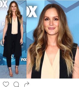 Leighton Meester Instagram - SO EXCITED for #MakingHistory on @foxtv!! Had a blast at upfronts- can't wait for everyone to see 🎉🎉Makeup @chriscolbecknyc, hair (and fresh cut) @peterbutlerhair, styling @ilariaurbinati, all @michaelkors. Link to the trailer in my bio