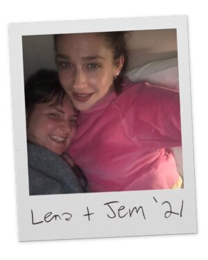 Lena Dunham Instagram - A lot of COVID testing went into being reunited with my true blue 💙 after a full year- the longest we’ve been separated since the 7th grade (save for one very strange moment in college that we don’t really like to talk about where I visited her in Rhode Island and she avoided me and the only glimpse I caught of her during the whole trip was when she streamed by on the back of this guy Tristan’s moped.) This pandemic has reframed many things for me, but one of them is to never take being nestled in this velour armpit for granted again. I love you Jem.