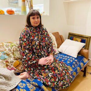 Lena Dunham Instagram - When I think about the hardest part of chronic illness, it’s actually not physical pain, or sitting in too many doctors’ waiting rooms or even being in isolation for long stretches- it’s actually having to shift gears. Sometimes, more than I’d like tbh, I have to change it up at the last minute because my body isn’t participating. And because I leave it all on the dance floor for my job, the plans that tend to go are the social ones (workaholism and ambition are another post, okay kids?) Like a few weeks ago, I had a plan to join my beloved @christopherkane at a party- he made me this dress (what!?) and I even got a fresh new haircut before I realized I didn’t have what it took. So now, two weeks later and with few non-dog witnesses, I am showing off the dress (backwards I think? Sorry, CK, it’s still just amazing) and the hair to remind myself that it’s okay to shift gears. In fact one thing the pandemic has shown us is that even those with reliable bodies can’t control outcomes. But the term “loss of control?” Well, you can’t lose what you never had. And I need this reminder. It helps with any shame I may carry about my physical challenges, my shortcomings as a friend or daughter or disco ball. So, what did I dress up for? Let’s call it a “better late than never” party. Or a “control is an illusion” festival. Or just a gorgeous night in, exactly like I planned it...