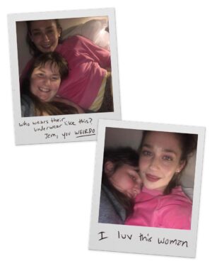 Lena Dunham Instagram - A lot of COVID testing went into being reunited with my true blue 💙 after a full year- the longest we’ve been separated since the 7th grade (save for one very strange moment in college that we don’t really like to talk about where I visited her in Rhode Island and she avoided me and the only glimpse I caught of her during the whole trip was when she streamed by on the back of this guy Tristan’s moped.) This pandemic has reframed many things for me, but one of them is to never take being nestled in this velour armpit for granted again. I love you Jem.