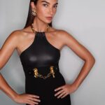 Lily Aldridge Instagram - @Schiaparelli by @DanielRoseberry ❤️‍🔥 Daniel thank you for having me at your show! The fashion, the setting, the music! STUNNING 🥀 Styled by @daniellegoldberg Makeup by @hungvanngo Hair by @daniellepriano Merci @piergiorgio 🖤🥀