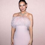 Lily James Instagram - Pink on pink. A Vanity Fair throw back. 💗 by @pipbourdillon in @versace and @cartier Beverly Hills, California