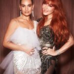 Lily James Instagram - Friends and fashion With the greatest @charlottetilbury ✨ Styled by 🧚‍♀️ @rebeccacorbinmurray Wearing @rodarte masterpiece Makeup @valeriaferreiramakeup Hair @halleybrisker Nails @michelleclassnails Jewells - @boucheron @onlynaturaldiamonds Shoes - special @charlotteolympia Cinderella slippers ! 🤍 #britishfashionawards