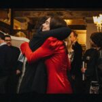 Lily James Instagram - Magical time in Rome with Finalmente l’Alba. 🇮🇹 Thank you so much @maisonvalentino for the most stunning gown for the premiere 🤍 Photos in the dark in Rome in Valentino by @clementina.dirobilant were captured in minutes before rushing to the film. Grazie millie! Rome, Italy