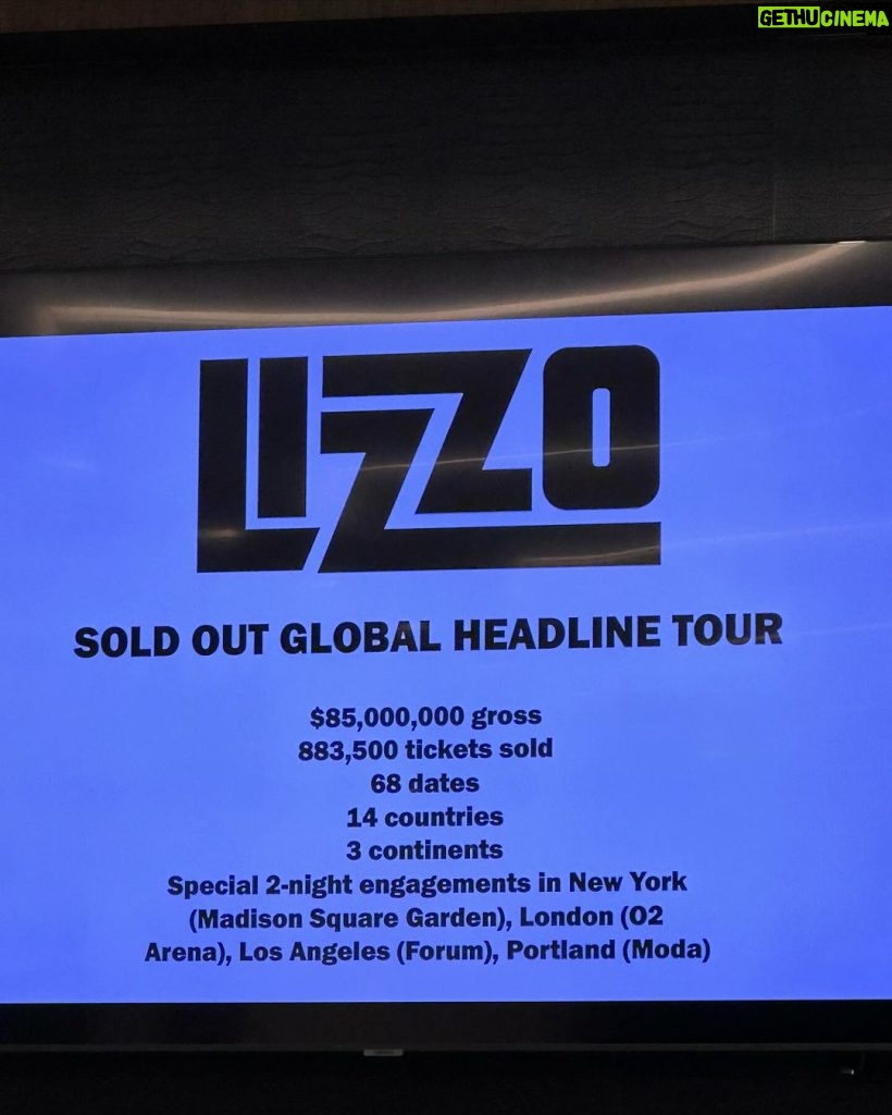 Lizzo Instagram - ⭐️2024: $85,000,000 tour gross 883,500 tickets sold 68 dates 14 countries 3 continents IM REALLY THAT GWORL💁🏾‍♀️