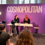 Lodovica Comello Instagram - Fuorisalone con @cosmopolitan_it 💜🌸 grazie a chi è passato!! Grazie: @terryterry82 MUA @samanta_pardini styling Thanks @stellamccartney blazer @motherdenim jeans @nalishop_italy jewels Milan, Italy