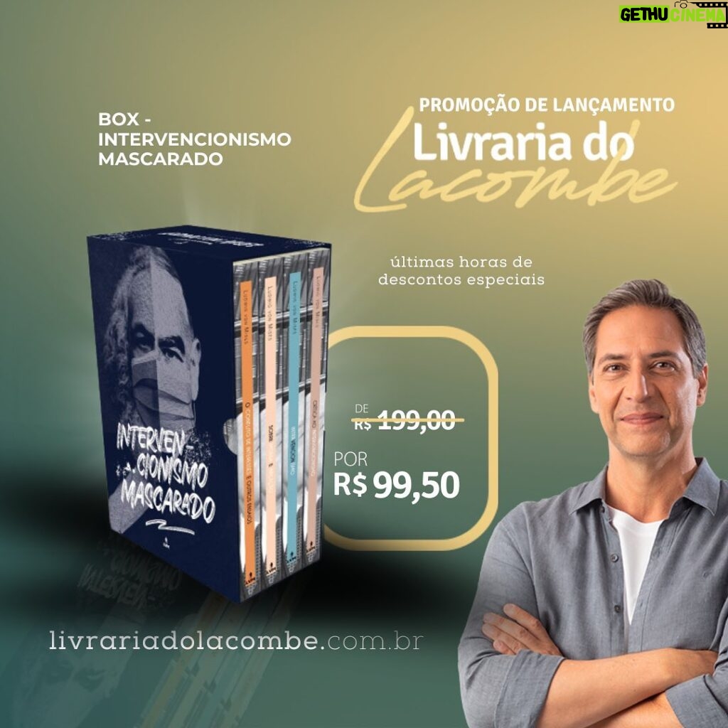 Luís Ernesto Lacombe Instagram - 📚 Últimas horas da nossa Promoção de Lançamento na minha livraria! Link na bio. 👉🏻Box - Intervencionismo Mascarado (50%OFF) Entenda a raiz dos problemas do Brasil que se tornaram ainda mais agudos na pandemia. Acesse a minha livraria e conheça também grandes obras literárias em promoção. #livrariadolacombe