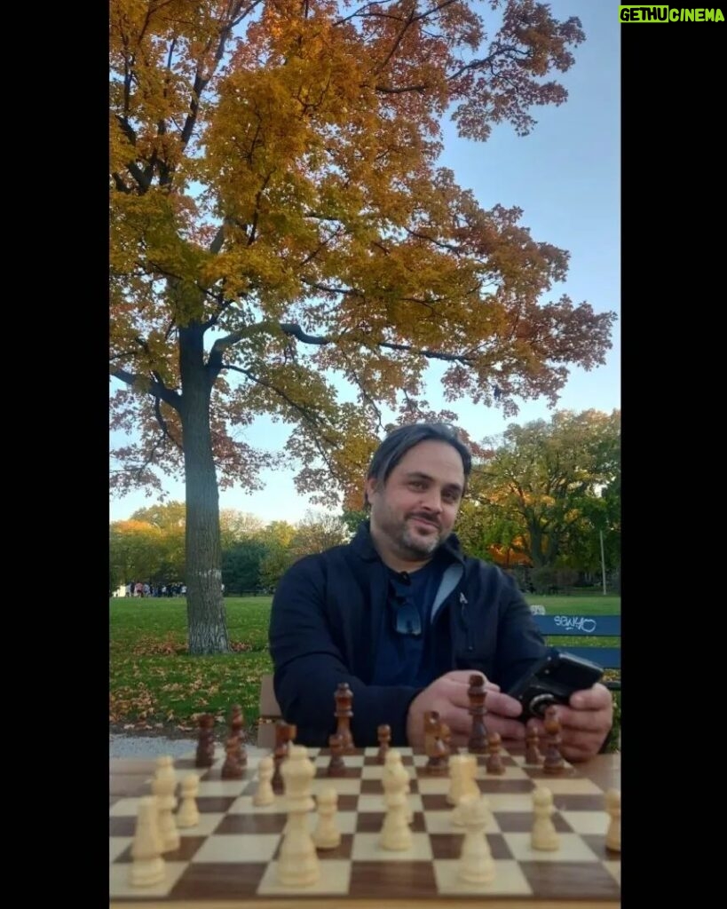 Lucas Jade Zumann Instagram - Showing appreciation for my Father and for Fall. Chess in the park kind of day... here's to an awsome autumn 🍂 🍻 Rogers Park, Chicago