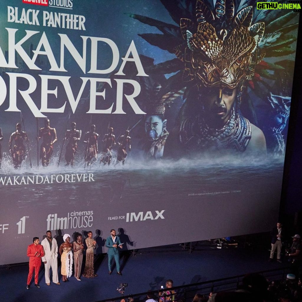 Lupita Nyong'o Instagram - One year ago, we released WAKANDA FOREVER to the world. It was our farewell song to T’Challa, to Chadwick Boseman whom we had to let go of way too soon. The fans were ready to receive it, and we felt the love all around the world, from LA, to London, to Lagos. I have learned so many lessons on grief recently, and the most valuable is how important it is not to grieve alone. Thank you to every honorary Wakandan out there for your loyalty and love! #WakandaForever #BlackPanther