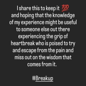 Lupita Nyong'o Instagram - There are much more important things going on in the world right now, and my thoughts are with those who are deeply suffering.

At this moment, it is necessary for me to share a personal truth and publicly dissociate myself from someone I can no longer trust…

I find myself in a season of heartbreak because of a love suddenly and devastatingly extinguished by deception. I am tempted to run into the shadows and hide, only to return to the light when I have regained my strength enough for me to say, “Whatever, my life is better this way.” But I am reminded that the magnitude of the pain I am feeling is equal to the measure of my capacity for love. And so, I am choosing to face the pain, cultivating the courage to meet my life exactly as it is, and trusting that this too shall pass. The promise, they say, is that a tender heart is what gives birth to fearlessness. I hope it’s true… I share this to keep it 💯, and hoping that the knowledge of my experience might be useful to someone else out there experiencing the grip of heartbreak who is poised to try and escape from the pain and miss out on the wisdom that comes from it.  #Breakup

Let’s face our pain so we don’t spread it.