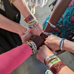 Lupita Nyong'o Instagram - Best time discovering my Eras era with my sister Fiona, @mssarahcatharinepaulson and her sister Rachel 💖💖💖💖! Earrings bejeweled by @debeersofficial and friendship bracelets by me… and some of you!! Thanks to all the Swifties for your suggestions — trading bracelets was super sweet 🍬