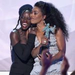 Lupita Nyong'o Instagram - ANGELA BASSETT!! 💐💐💐 Congratulations on your deeply deserved Oscar nomination this morning, and five for #WakandaForever overall!! We love to see it! 👏🏿👏🏿👏🏿 🌟Performance by an actress in a supporting role: @im.angelabassett 🌟Achievement in costume design: @therealruthecarter 🌟Achievement in makeup and hairstyling: @camille_friend and Joel Harlow 🌟Achievement in music written for motion pictures (Original song) - "Lift Me Up" - Music by Tems, Rihanna, Ryan Coogler and Ludwig Goransson; Lyric by Tems and Ryan Coogler 🌟Achievement in visual effects:  Geoffrey Baumann, Craig Hammack, R. Christopher White and Dan Sudick
