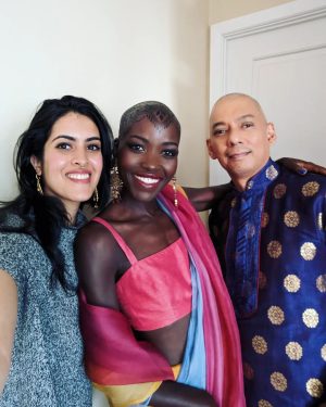 Lupita Nyong'o Instagram - THE STORY OF MY HEAD: 
I met @hennabysabeen last year at a wedding in Pakistan. She did the #HennaDesign for the bride and I was ASTOUNDED by the INTRICACY and BEAUTY of her work. There was something unique about the way she expressed herself in henna art. And I promised myself, "One day I will have a reason to work with Sabeen."
:
1.5 years later, when I got the invitation to attend the opening night of my dear friend, Mira Nair's @monsoonmusical, I was scrambling at the last minute to find something to wear. I borrowed a sari and jewelry from @mishajapanwala, the bride from Pakistan, but the look didn't feel complete...
:
And then, in the middle of the night, an image SHOT into my mind of a henna design covering my bald head!!! I could do something special and different, to celebrate the culture using the canvas readily available to me! I was so excited by the idea that I could not go back to sleep. Misha connected me to Sabeen, and we were ON OUR WAY...
:
Sabeen had NEVER designed for a head before; I had never done such a thing before either. My only prompt to her was that I wanted a widow's peak (homage to the bindhi, borla / maang tikka), the rest was ALL HER INNOVATION.  She suggested #jagua, a natural dye from the jagua fruit of South America that would be dark enough to give good contrast to my dark skin ☺️. 
:
We were both excited and terrified. What if it went wrong or looked funny??? Well, I thought, I can always wear a head wrap.... 
:
But Sabeen BROUGHT IT! We stopped now and again so that I could give her feedback because she was DETERMINED to leave me a happy client. And Sabeen was METICULOUS. She did not stop until it was perfect. When we looked at the finished head... we were both GRINNING!
:
It takes about 24 hours for the dye to really show up. And when it came in, in FULL CONTRAST the next day, I was simply MOVED. It was beautiful. It was bold and elegant; it had a point of view. We had not played it safe, and it had paid off. And I had found a new way to express myself without hair! 
:
So the moral of this story is: DARE YOURSELF TO SEEK OUT BEAUTY IN NEW WAYS. And, Sabeen, thank you for bestowing on me the beauty of your hand and history!