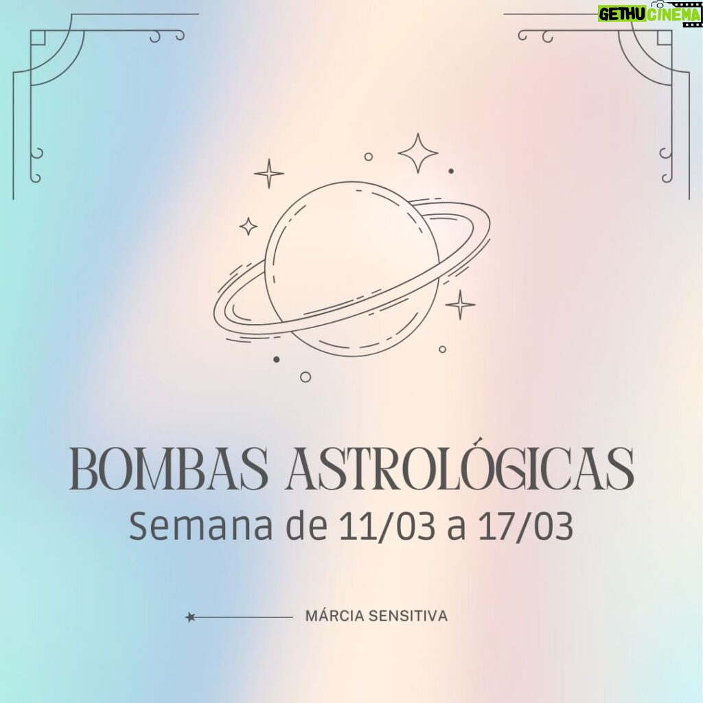 Márcia Fernandes Instagram - Bombas Astrológicas de 11 a 17 de Março! Passem as imagens para o lado e confiram os destaques do céu astrológico dessa semana. 🥰✨