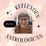 Márcia Fernandes Instagram - Reflexões Astrológicas - 21/03/2024, por Márcia Fernandes Sabedoria do dia: “Empatia concilia!” Dia favorável para: todos os signos. Mercúrio em conjunção com Kíron, enaltece a nossa dignidade e desejos pessoais. Aproveite e faça um escalda-pés com lótus e manjericão roxo para expandir seu chakra cardíaco e sua força de vontade. Numerologia: vibração energética 5, traz independência, coragem e determinação. Cor indicada: Branco. Aroma: Limão. Anjo do dia: 02 – JELIEL Significado: Deus criativo Hora Favorável: da meia noite e vinte à meia noite e quarenta Salmo: 21 Cristal: Água Marinha. Banho indicado: Hortelã. Santo do dia: São Bento. Curiosidade: Celebração pagã a deusa nórdica Eostre ou Ostara. Dia em que era comum colocar oferendas com ovos coloridos, tradição que mantiveram até hoje na nossa Páscoa. Número da Sorte: 9 Harmonize sua casa: pintando cascas de ovos e fazendo seus desejos de prosperidade. Coloque estes ovos em um belo jardim fora de sua casa. Decreto para mudar as energias a seu favor: Eu sou a conciliação das energias. Conciliar, conciliar, conciliar!
