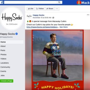 Macaulay Culkin Instagram - Whoa, I designed socks!!?? I've come to from some stupors before, but never have I done anything so wholesome and adorable as designing this Holiday Collection for @happysocks.