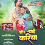 Madhu Sharma Instagram - *Gor Chahe Kariya* - Ritesh Pandey, Madhu Sharma Video Song Releasing Tomorrow 12th Jan 2024 @6am Starring. Ritesh Pandey, Madhu Sharma Film. TU TU MAIN MAIN Singer: RITESH PANDEY Lyrics. SUMIT SINGH CHANDRAVANSHI Music. CHHOTE BABA Produced By. JYOTI DESHPANDE Produced By. AVINASH ROHRA, SAMIR AFTAB, VENKAT MAHESH Director. PRAVEEN KUMAR GUDURI Music Only On Worldwide Records Bhojpuri Subscribe Now - https://bit.ly/3ebOb55 @ritesh_pandey_official @madhhuis @officialjiostudios @ratnakarwwrindia @sumitsinghchandravanshi @chhotebaba @worldwiderecordsbhojpuri
