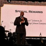 Magic Johnson Instagram - I was proud to be part of Delaware State’s annual fundraising dinner last night! The Scholarship Ball was an outstanding, well-executed, black tie affair! Congratulations to Dr. Tony Allen for hosting the most successful DSU Scholarship Ball to date with a completely sold out crowd. Thank you to all of the sponsors and attendees for their contributions. I, my partners at Cigna, and Wells Fargo all donated to the scholarship fund. And last but not least, I want to thank my friend Steve Ewing for pledging $1M to his Alma Mater. What a special moment for him!