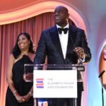 Magic Johnson Instagram - Cookie and I had so much fun last night with all of our family, friends, and business partners at the 4th Annual Elizabeth Taylor Ball to End AIDS! Elizabeth Taylor meant so much to us and we are blessed and grateful that we received the Elizabeth Taylor Commitment to End AIDS Award for our work toward an AIDS-free world. Thank you to the Elizabeth Taylor AIDS Foundation with a special shoutout to Cathy Brown and John Scott for honoring us. Thank you to Chairman & CEO of Presenting Sponsor Gilead Sciences Daniel O’Day for attending the event and presenting us with the award and Diamond Sponsor Bulgari for your generosity. And a special thank you to Former President Barack and First Lady Michelle Obama for their moving and inspirational message for Cookie and I. Thank you for bringing about great change in the world and leading our country! 📸: @gettyimages