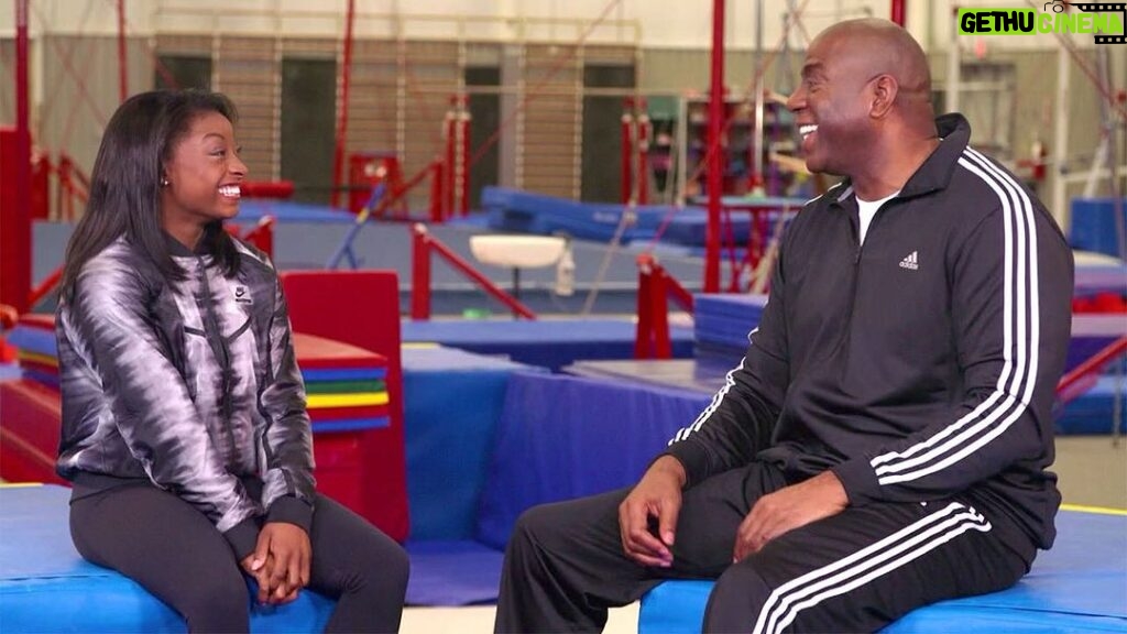 Magic Johnson Instagram - Happy Birthday to the to the GOAT of gymnastics, Simone Biles!! 🎉 She’s the most decorated American gymnast in history with countless records, 33 international medals earned and a vault named after her - Simone is in a class of her own and it’s so fitting her birthday falls during Women’s History Month!! I met her and her parents during an interview we did back in 2016 after the Rio Olympic Games, and she was so well-spoken and had such a great mindset. I’m glad she’s back and I’m looking forward to seeing what she can do this year!