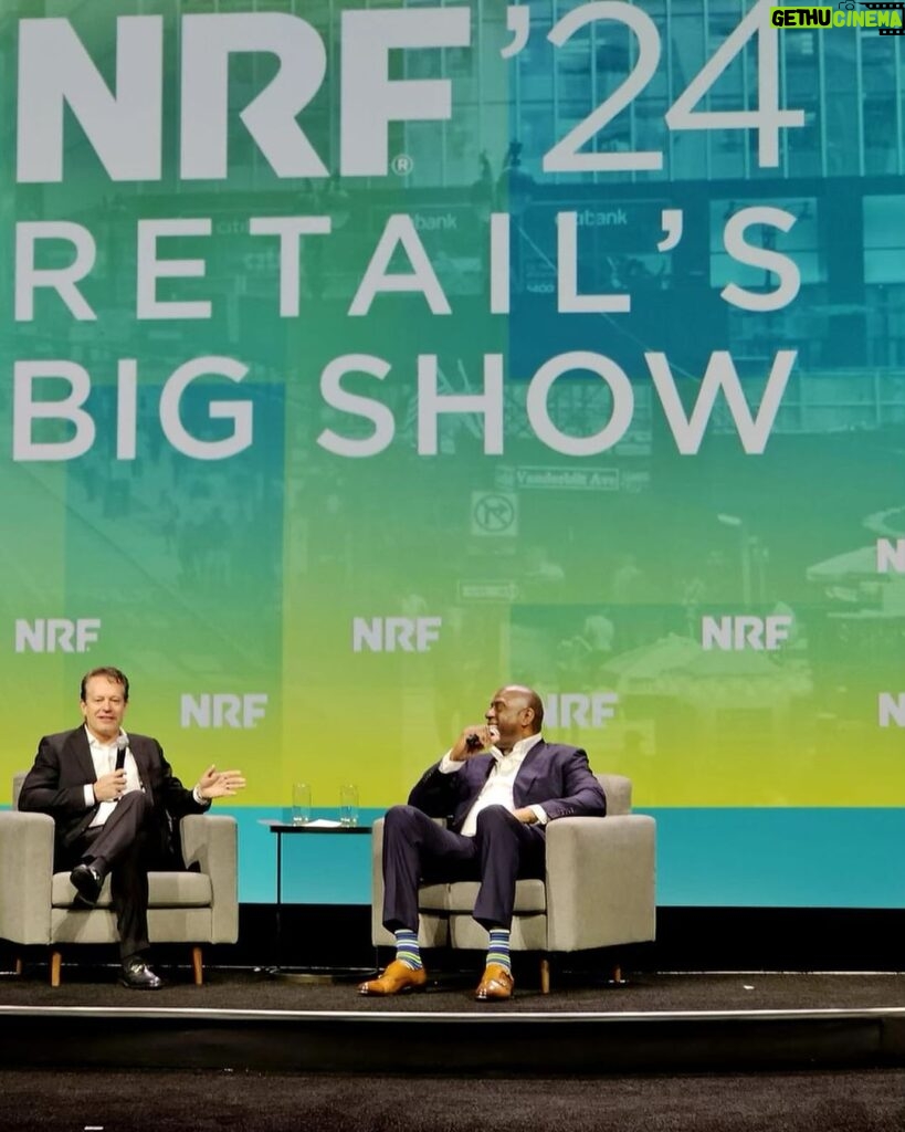 Magic Johnson Instagram - I had a great time at today’s National Retail Federation (NRF) 2024 in New York City. It was attended by over 3,500 people worldwide! I was joined in conversation with Walmart President and CEO John Furner, where I honored Dr. King on his day by discussing his impact on the country, myself, and DE&I work. Thank you to NRF’s President and CEO, Matt Shay, for having me at the event! #NRF2024