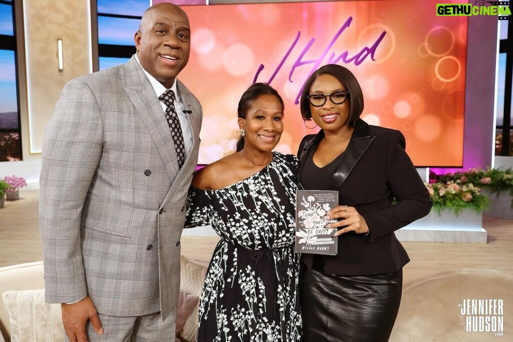 Magic Johnson Instagram - What a touching moment for me to surprise Nicole Avant, daughter of Clarence and Jacqueline Avant, during her interview! The Avant family truly has a special place in my heart, and it was such a joy to give Nicole her well-deserved flowers for the release of her new book, “Think You’ll Be Happy: Moving Through Grief with Grit, Grace, and Gratitude”. 💐