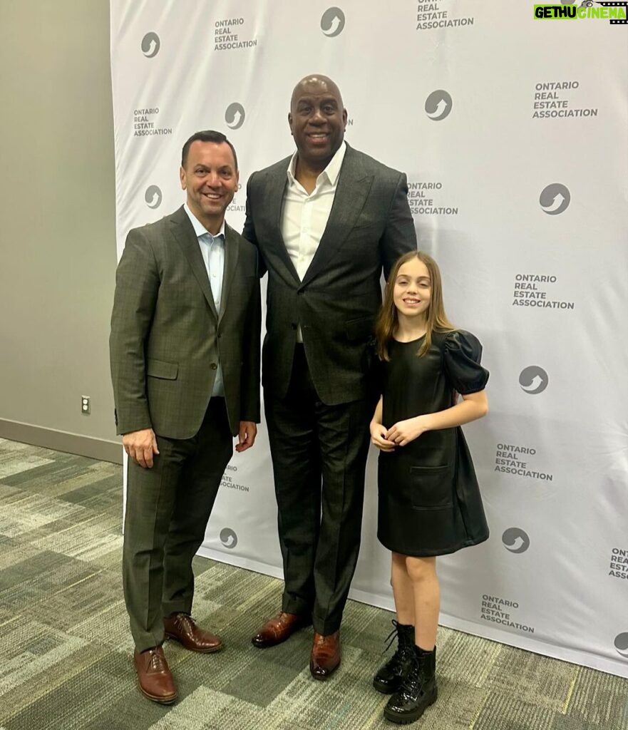 Magic Johnson Instagram - I had a great start to my day in Ottawa, Canada this morning at the 2024 REALity Conference! I spoke to 1,200 business professionals about not just playing the game, but changing the game. Thank you to Ontario Real Estate Association CEO Tom Hudak for inviting me and Ryan Serravelle for introducing me on stage. I had an amazing time!